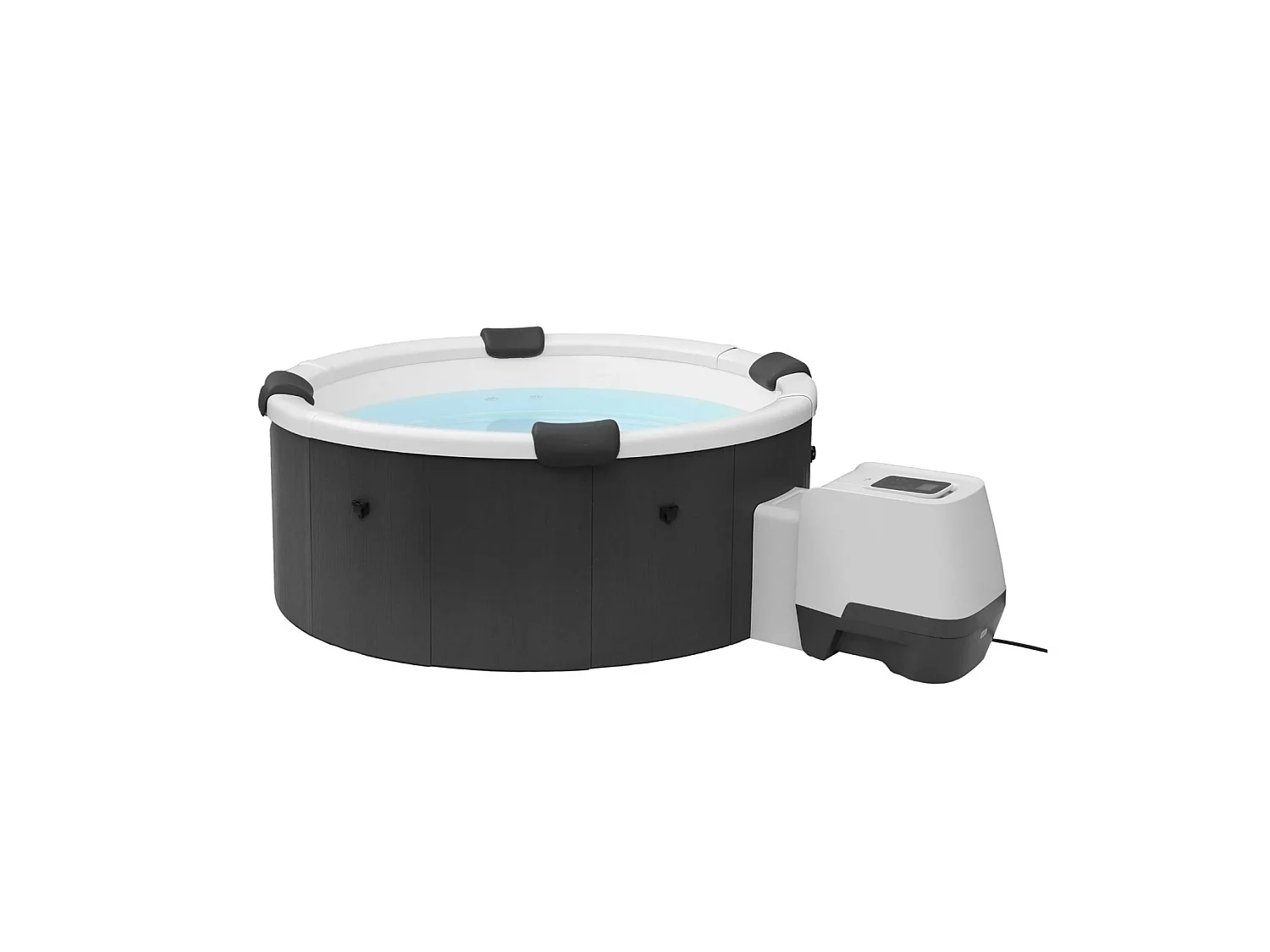 Spa rigide 6 places 180cm rond hydromassage 4 coussins bâche + housse + 8 filtres - Denver