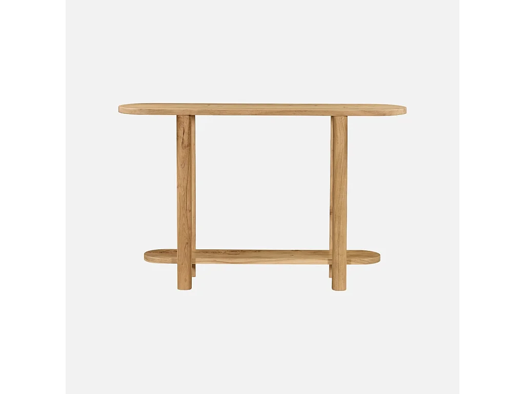 Console ovale bois d'acacia 2 niveaux naturel - Sana