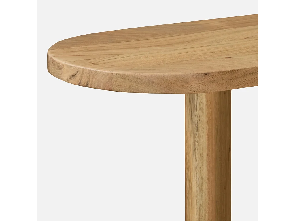 Console ovale bois d'acacia 2 niveaux naturel - Sana