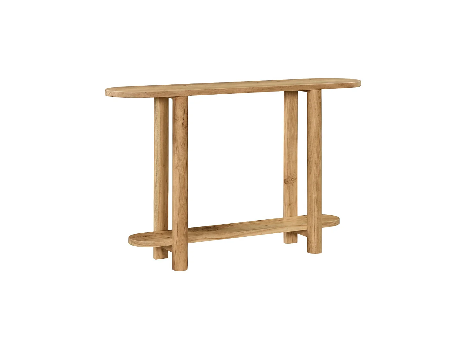 Console ovale bois d'acacia 2 niveaux naturel - Sana