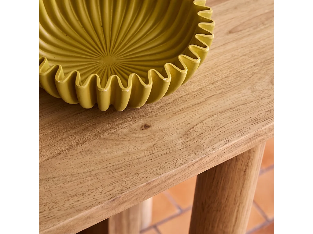 Console ovale bois d'acacia 2 niveaux naturel - Sana