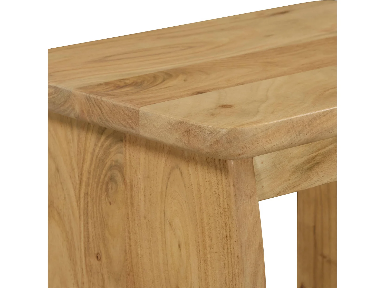 Set 2 comodini esotici in legno di acacia, Asha, Marrone naturale, 40x30x45 cm