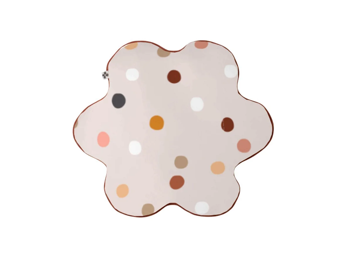 Coussin Déhoussable coton motif et forme fleur - BARBAFLEUR