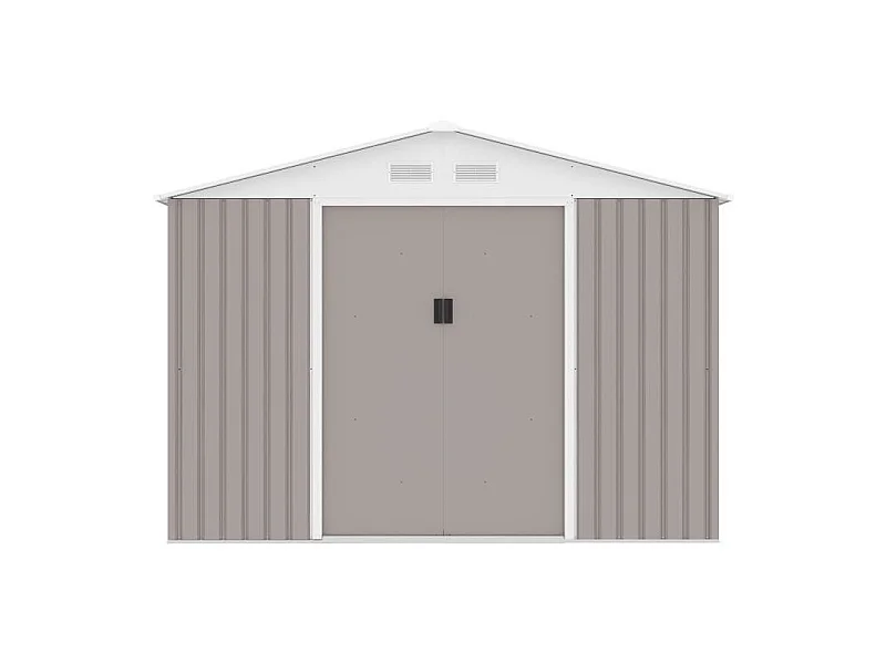 Abri de jardin en métal 7,06 m² - Kit d'ancrage inclus - Taupe