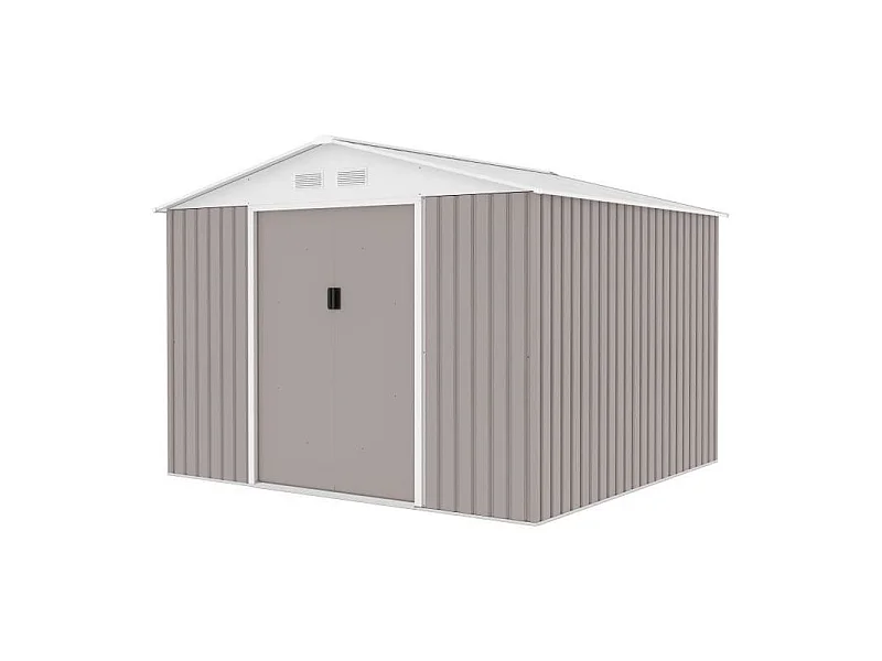 Abri de jardin en métal 7,06 m² - Kit d'ancrage inclus - Taupe