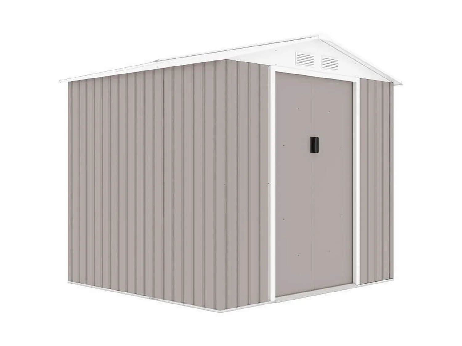 Gartenhaus aus Metall, 4,07 m² – 213 x 191 x 195 cm – inklusive Verankerungsset – Taupe