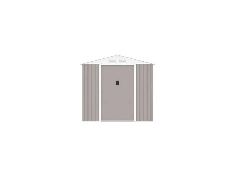 Gartenhaus aus Metall, 4,07 m² – 213 x 191 x 195 cm – inklusive Verankerungsset – Taupe