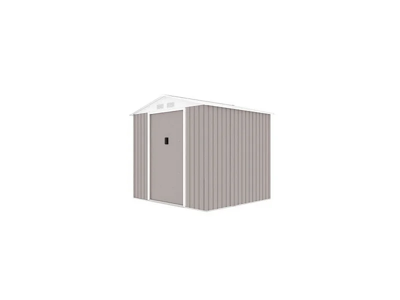 Gartenhaus aus Metall, 4,07 m² – 213 x 191 x 195 cm – inklusive Verankerungsset – Taupe
