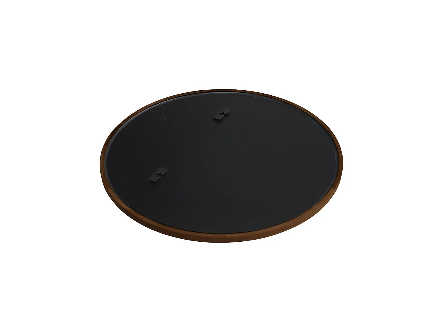 Espejo redondo de madera de caucho, ø60cm nogal