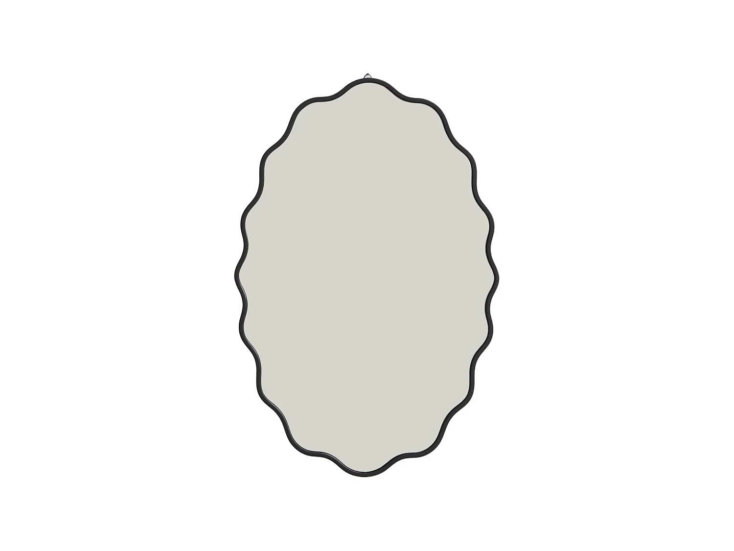 Espejo orgánico decoración madera, 90cm negro