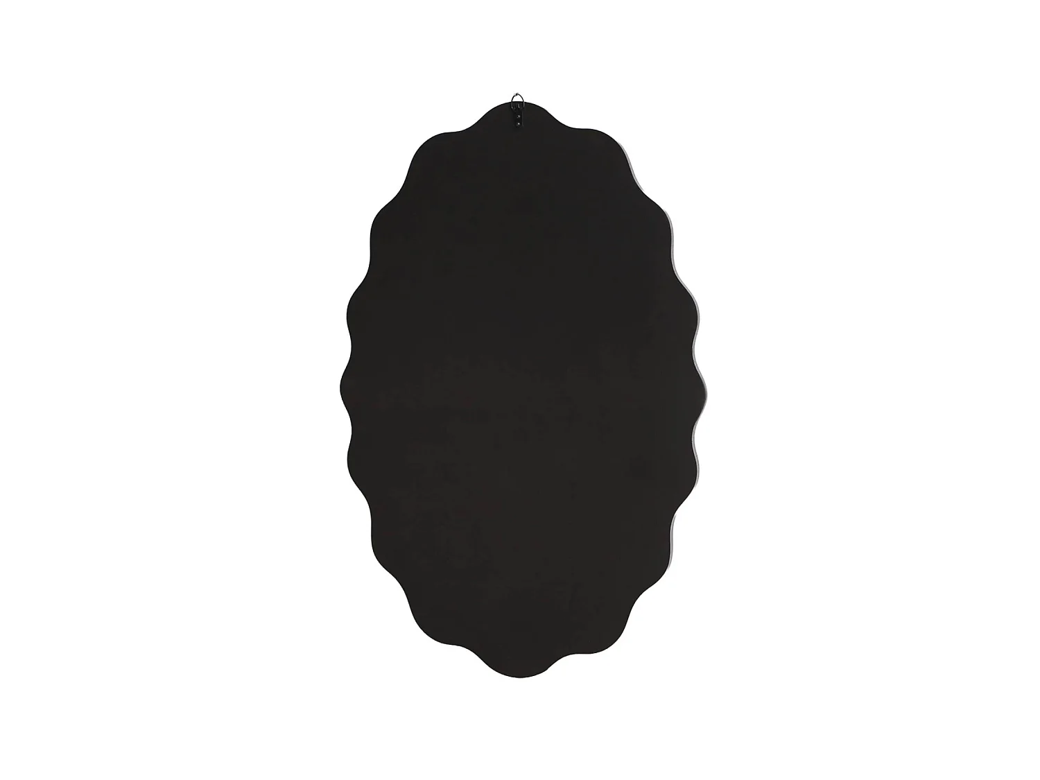 Espejo orgánico decoración madera, 90cm negro