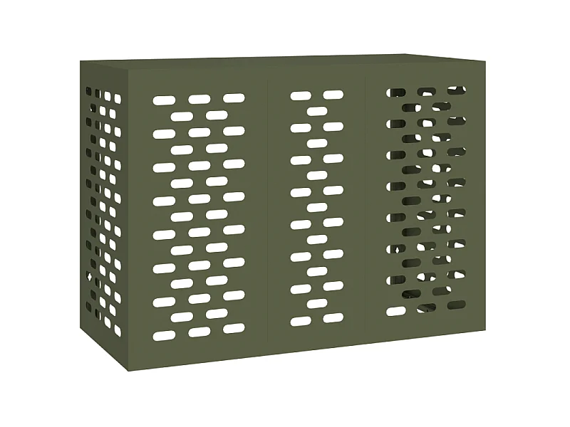 Copertura per condizionatore d'aria esterno verde oliva 110x50x80 cm in acciaio