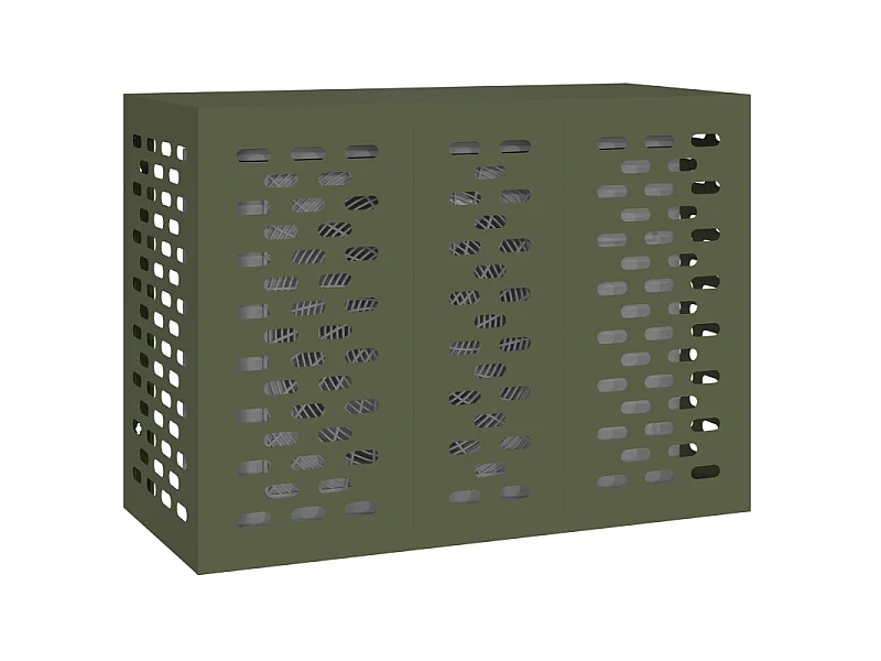 Copertura per condizionatore d'aria esterno verde oliva 110x50x80 cm in acciaio