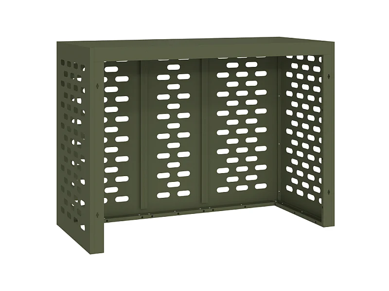 Copertura per condizionatore d'aria esterno verde oliva 110x50x80 cm in acciaio