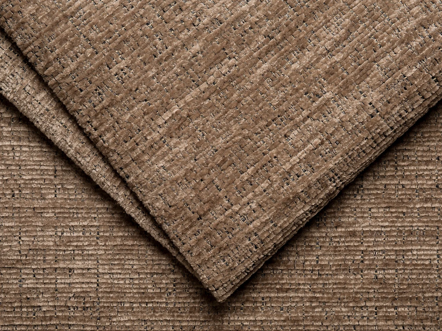 Canapé d'angle droit en tissu chenille taupe LICANU 