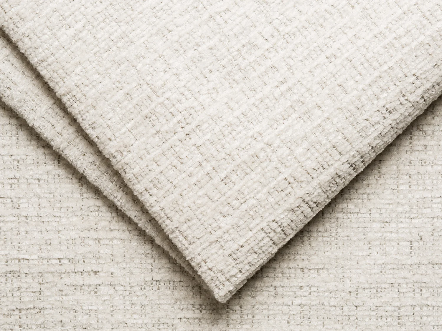 Canapé d'angle droit en tissu chenille beige LICANU