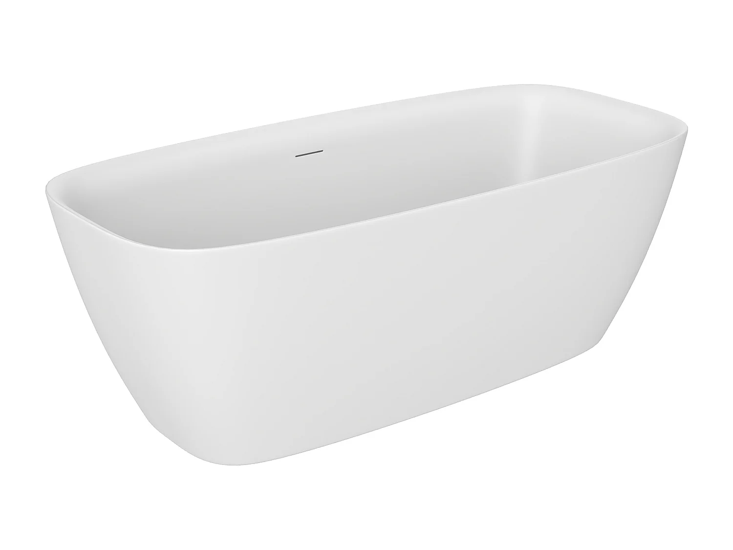 Baignoire îlot ovale - 165 x 78 x 59 cm - Acrylique - Blanc mat - 268 L - MASEKU