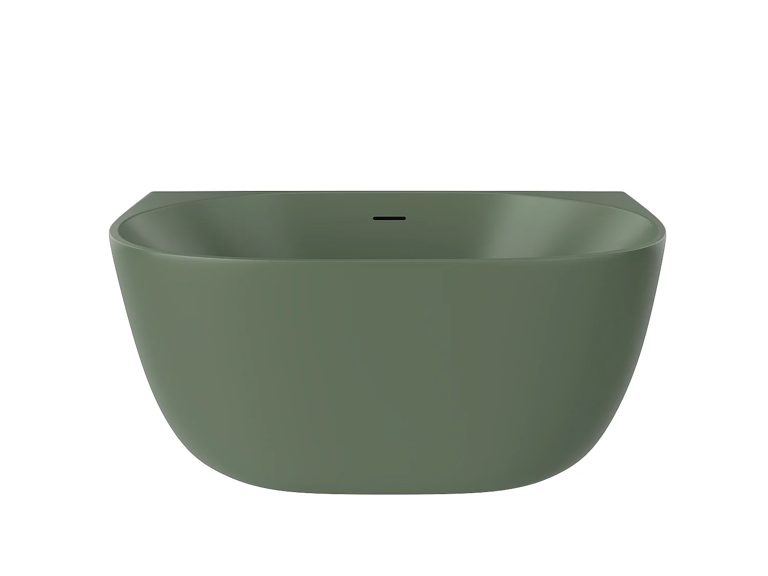 Halvfrittstående badekar - 167 L - 130 x 72 x 58 cm - Akryl - Matt grønn - AMOSARI