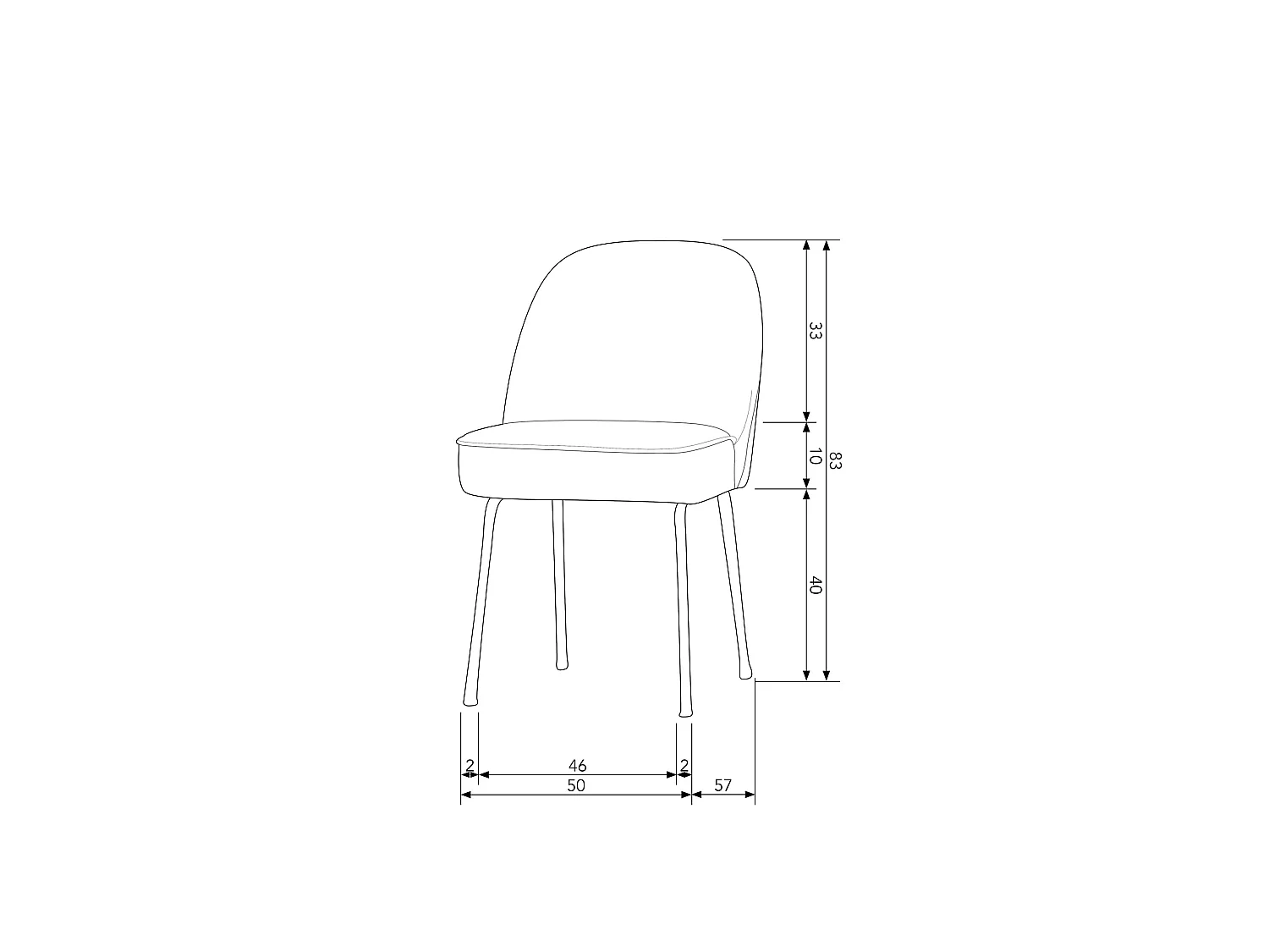 Lot de 2 fauteuils de table en velours VOGUE