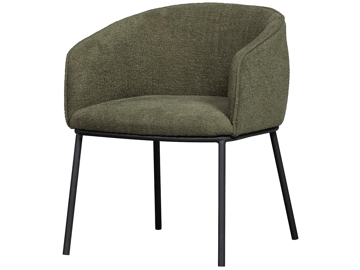Lot de 6 fauteuils de table en bouclé LEON