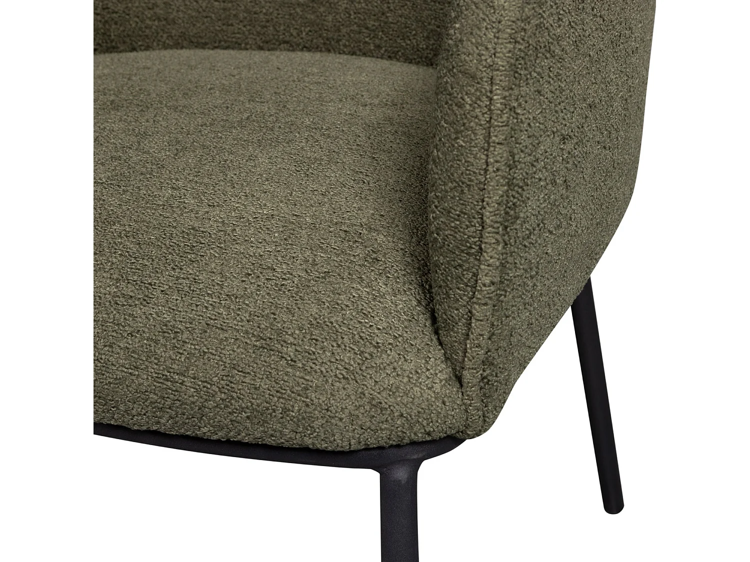 Lot de 6 fauteuils de table en bouclé LEON