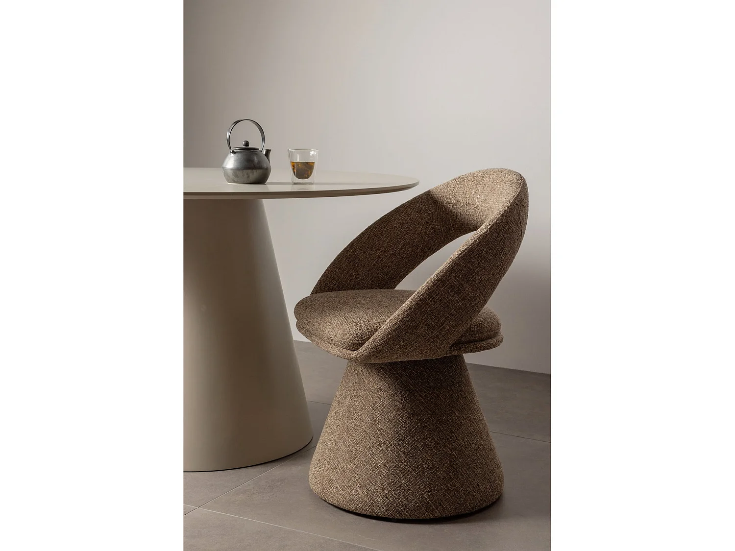 Lot de 6 fauteuils de table pivotantes en tissu tissé WINTER