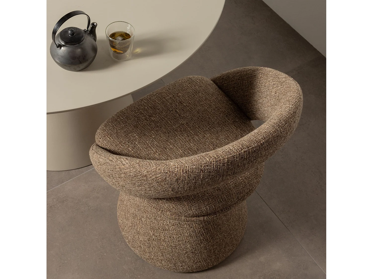 Lot de 6 fauteuils de table pivotantes en tissu tissé WINTER