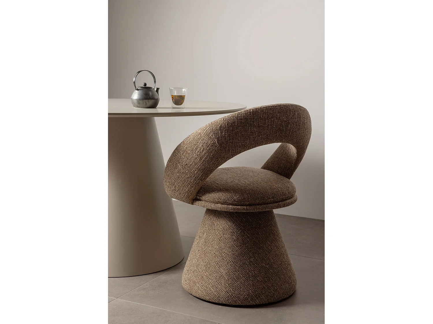 Lot de 6 fauteuils de table pivotantes en tissu tissé WINTER