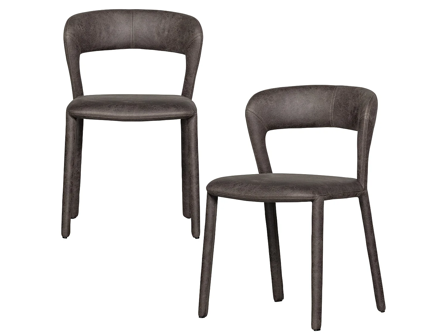 Lot de 2 chaises de table en similicuir NOBLE