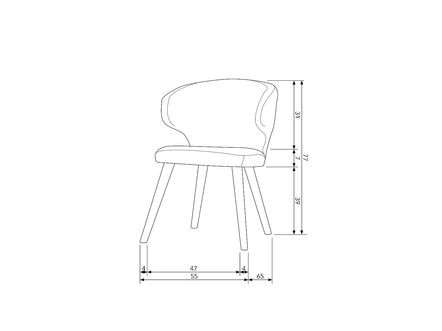 Chaises de table tissu CAPE