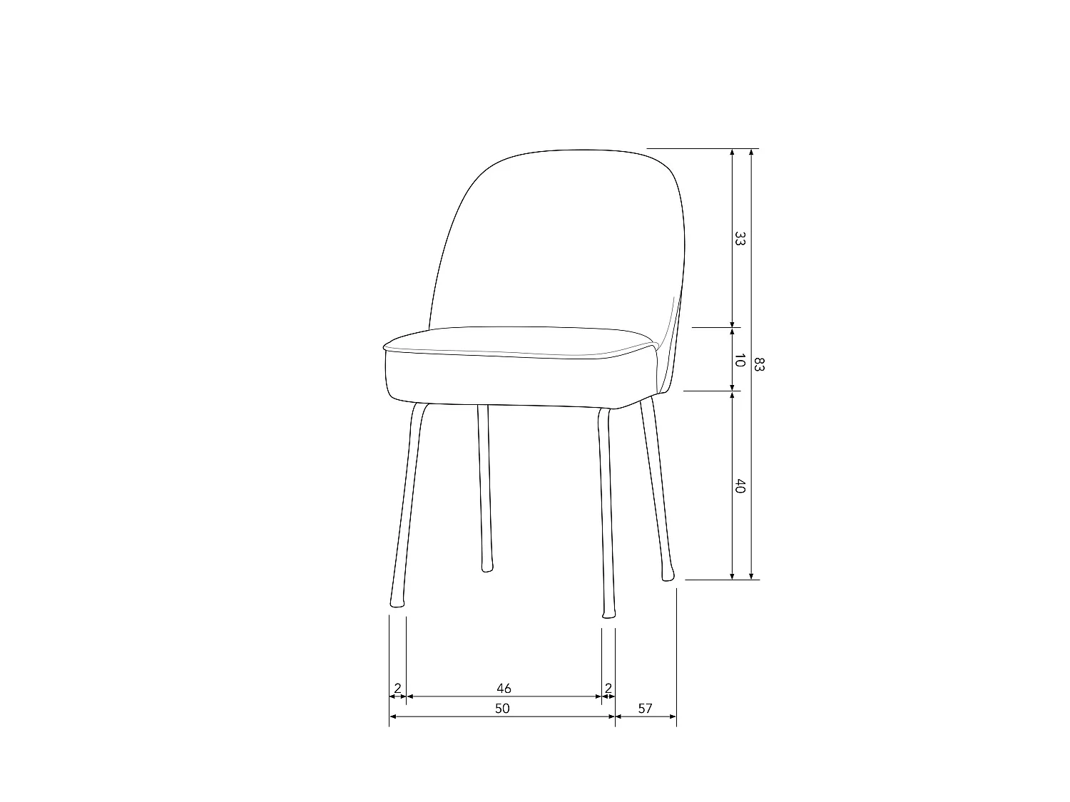 Chaises de table en tissu VOGUE