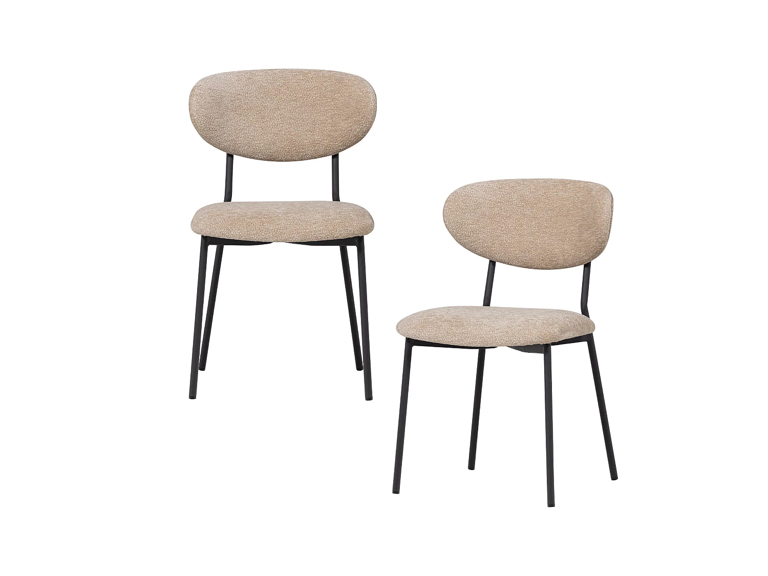 Lot de 2 fauteuils de table en chenille KJELD