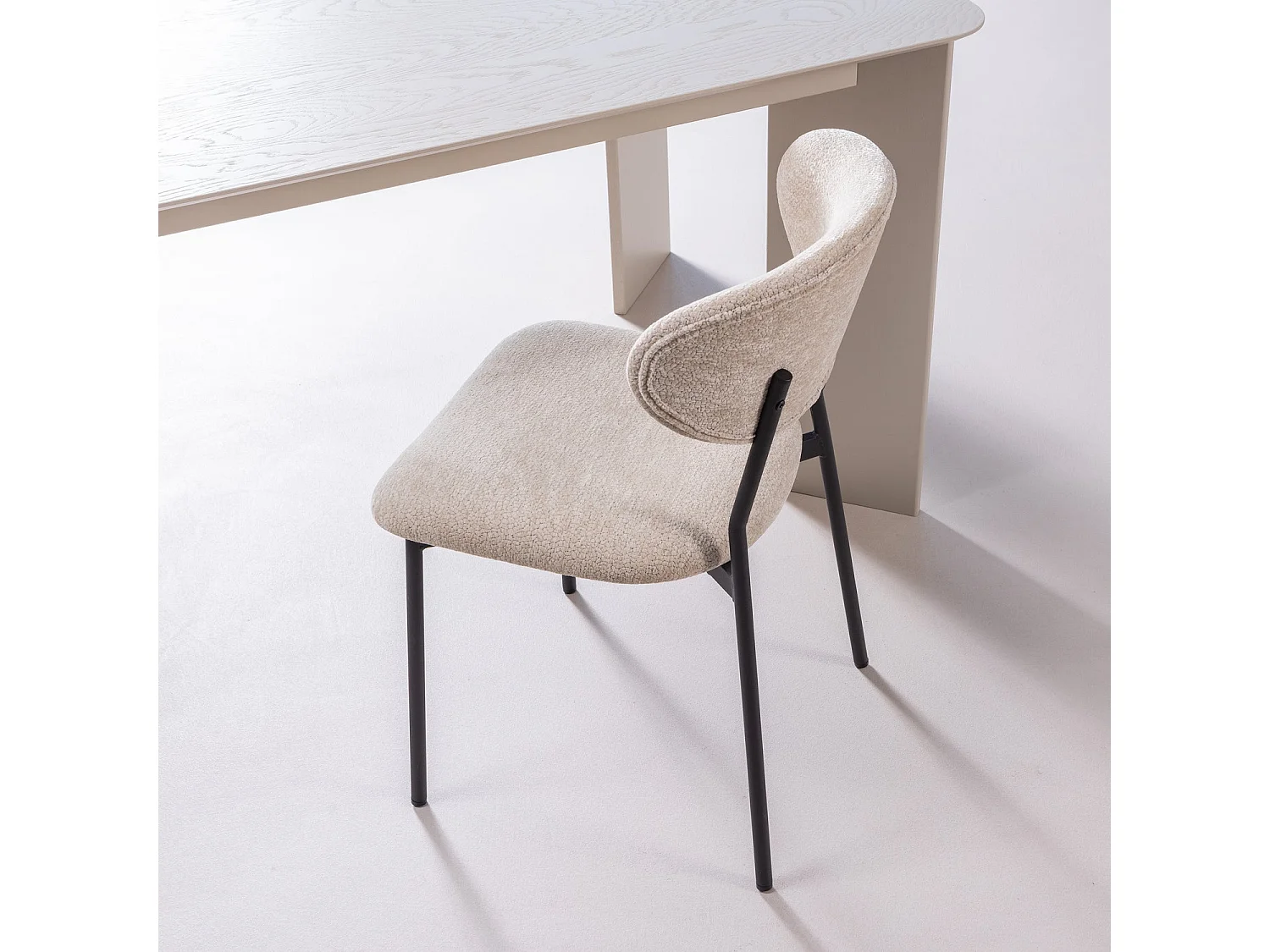 Lot de 2 fauteuils de table en chenille KJELD