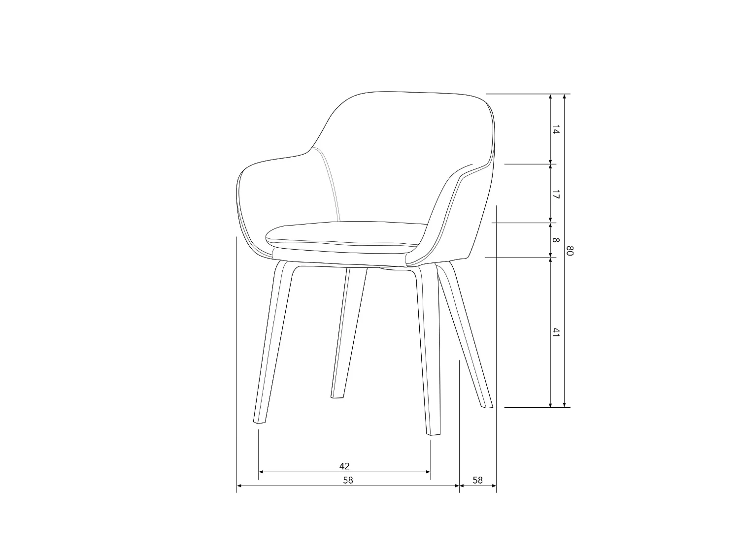 Chaises de table velours BASE