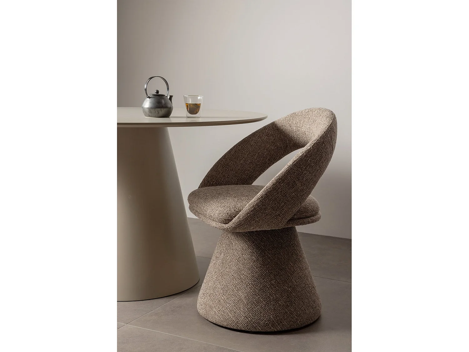 Lot de 6 fauteuils de table pivotantes en tissu tissé WINTER