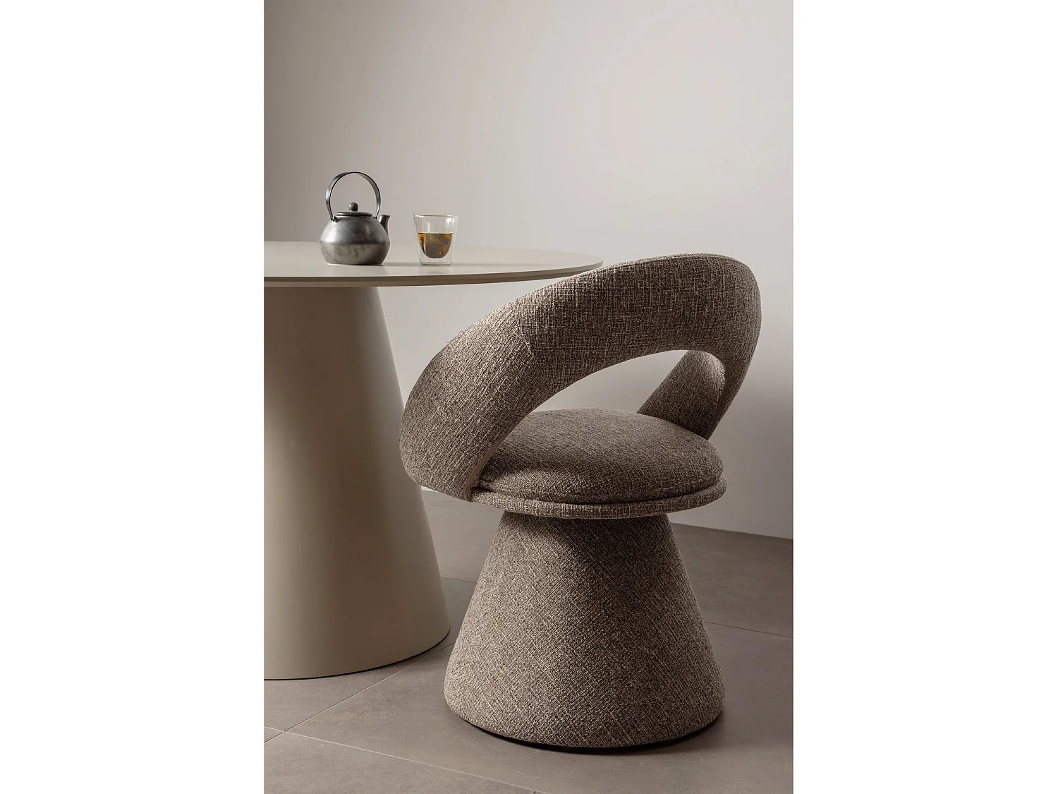 Lot de 6 fauteuils de table pivotantes en tissu tissé WINTER
