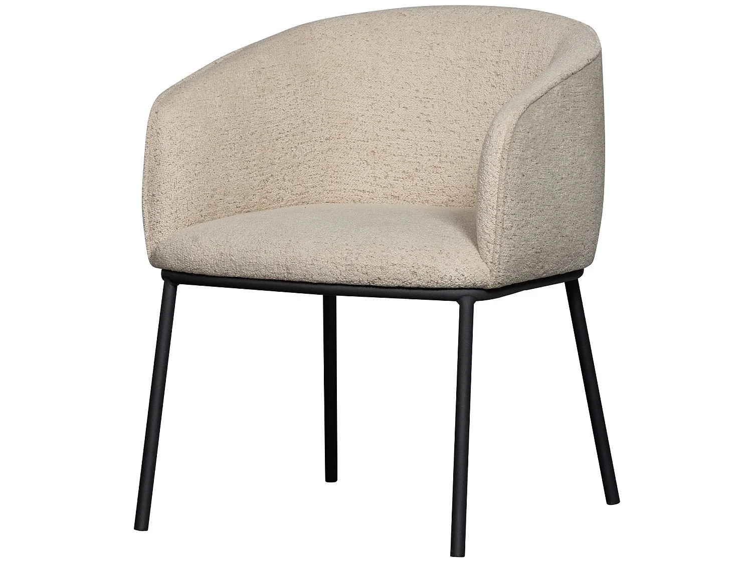 Lot de 6 fauteuils de table en bouclé LEON
