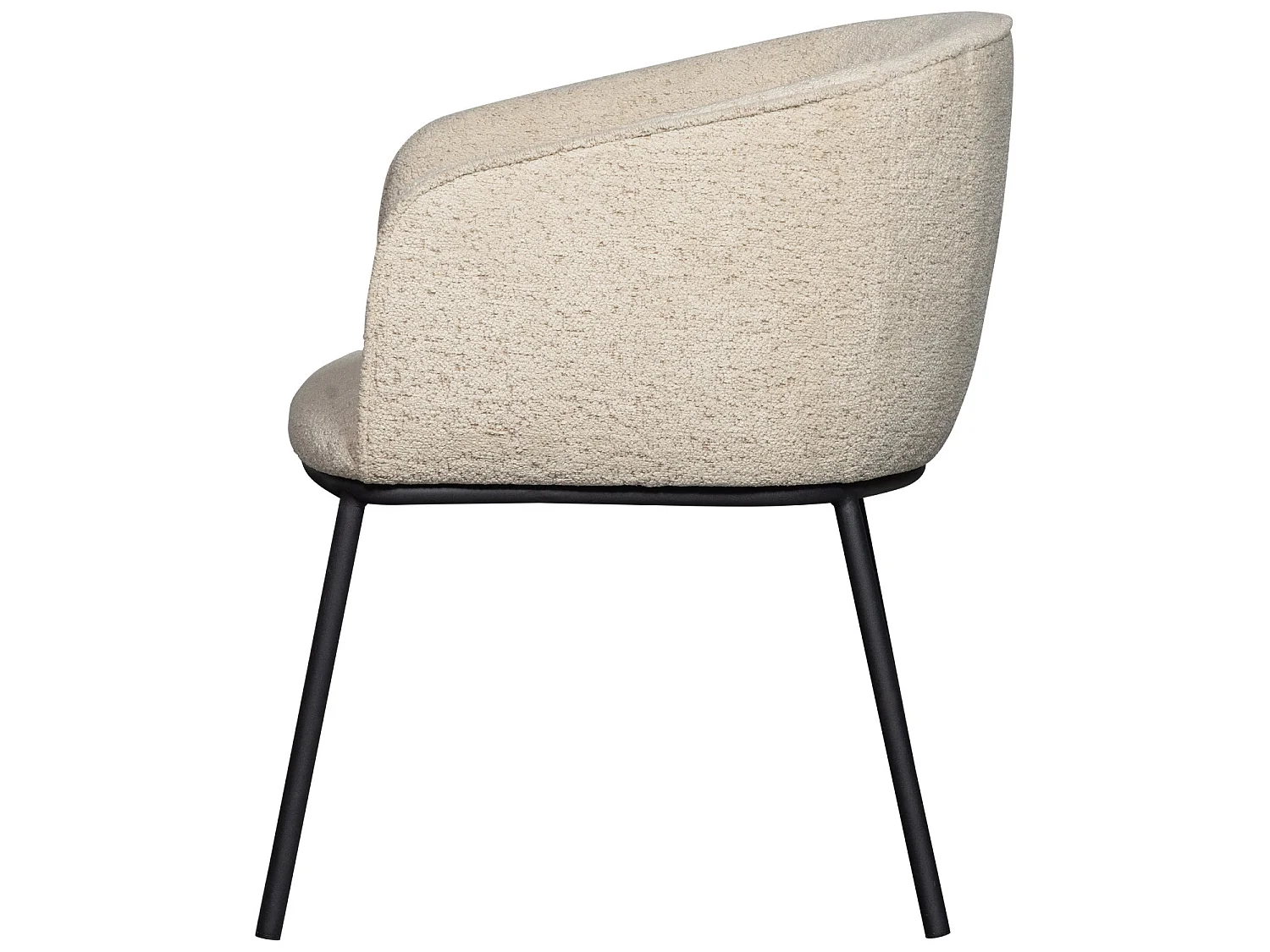 Lot de 6 fauteuils de table en bouclé LEON