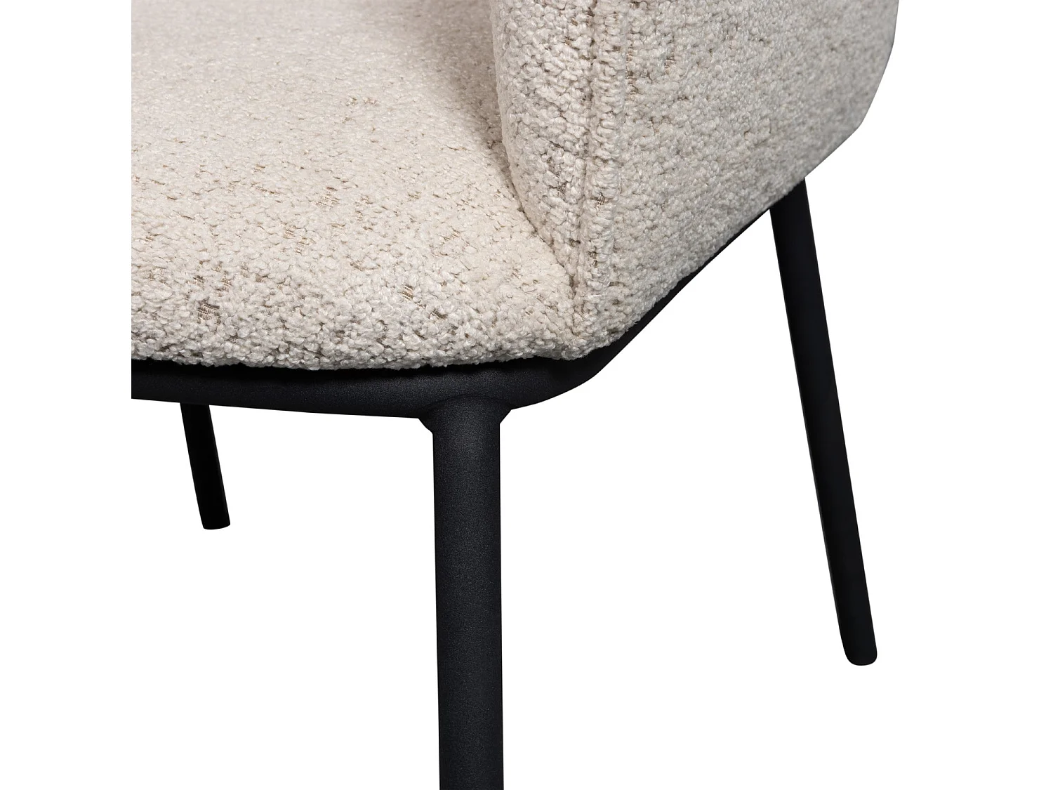 Lot de 6 fauteuils de table en bouclé LEON