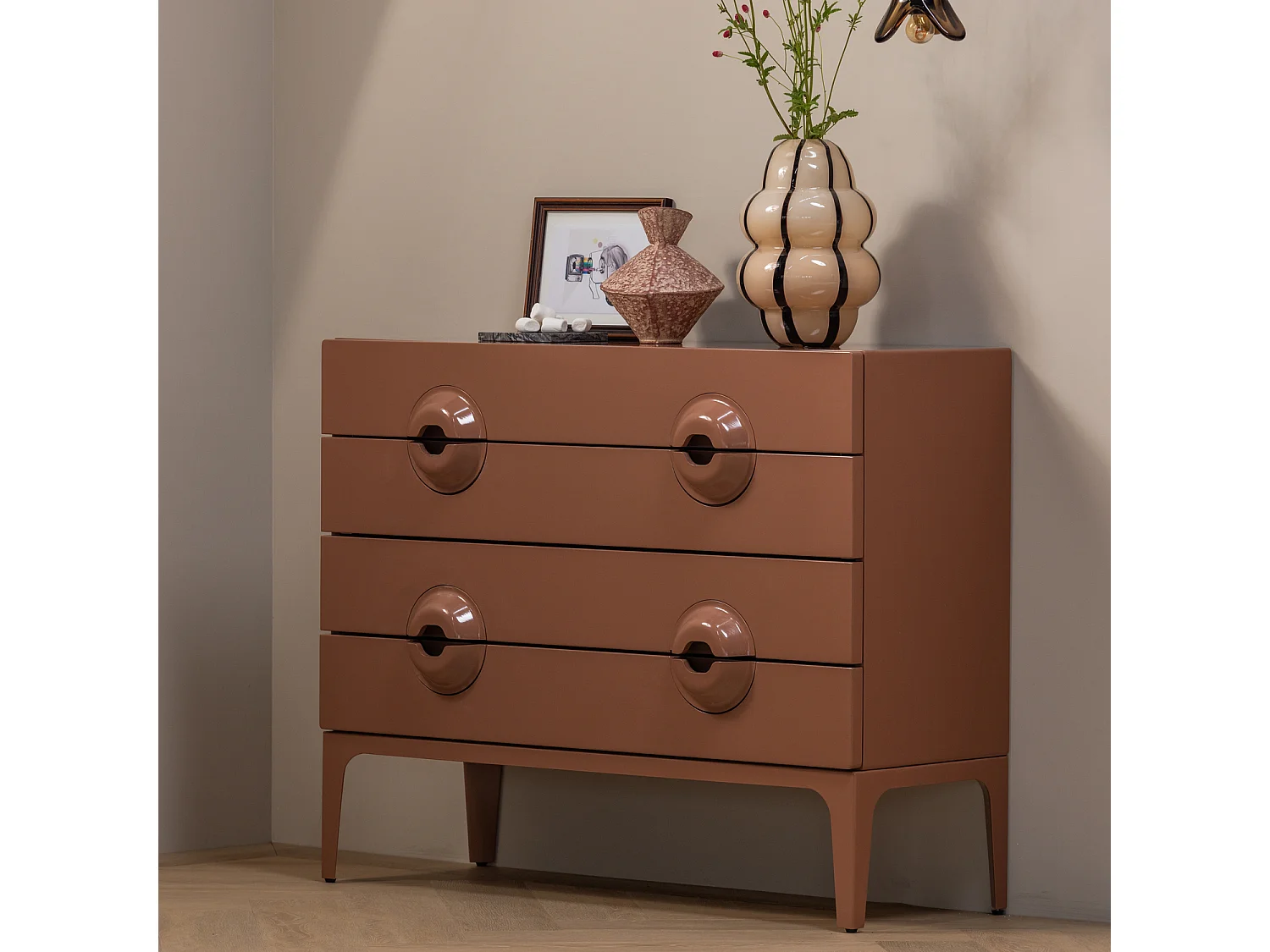 Commode 3 tiroirs en bois d'eucalyptus MERGE