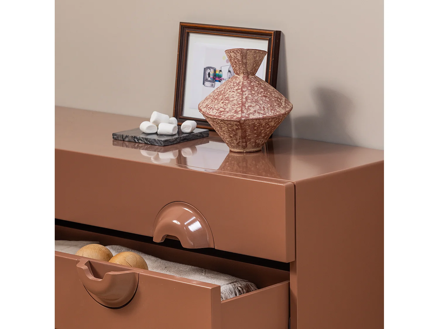 Commode 3 tiroirs en bois d'eucalyptus MERGE