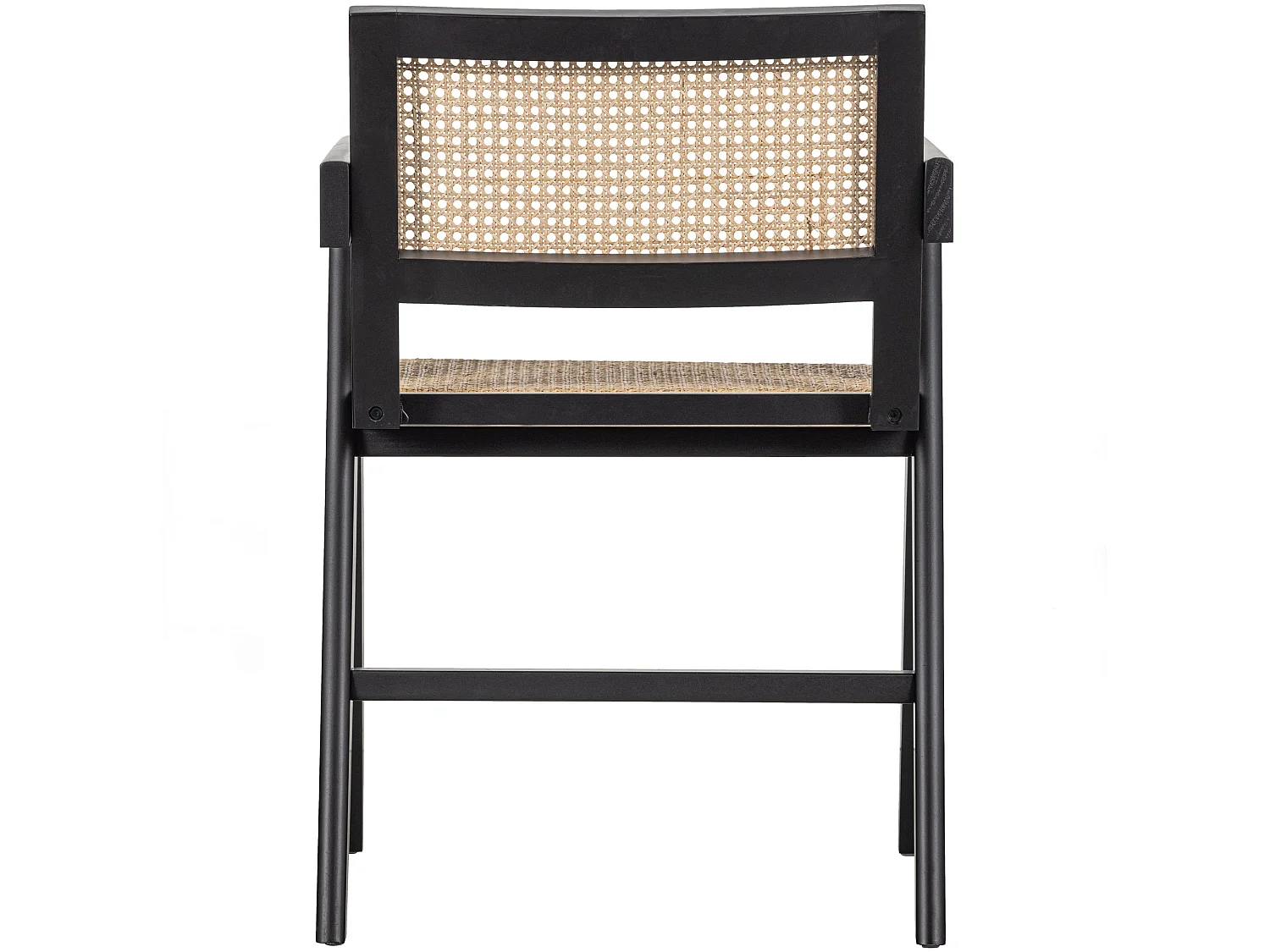 Lot de 6 fauteuils de table en rotan et bois GUNN
