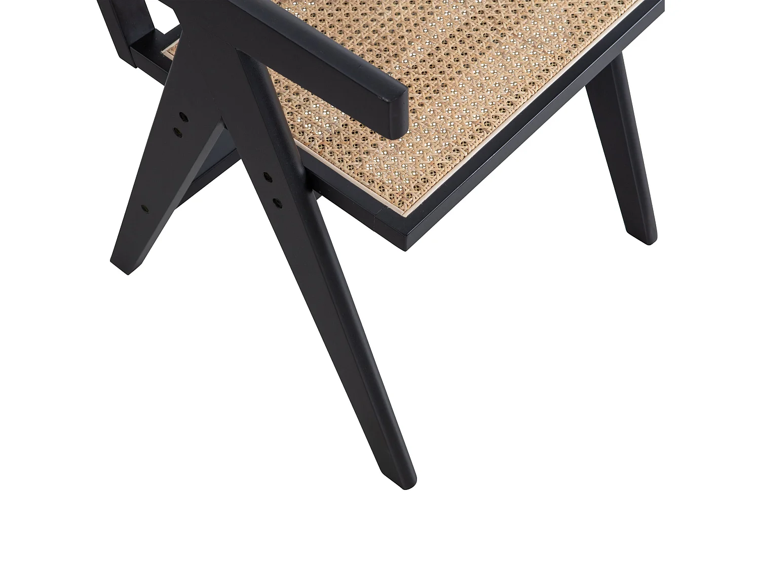 Lot de 6 fauteuils de table en rotan et bois GUNN