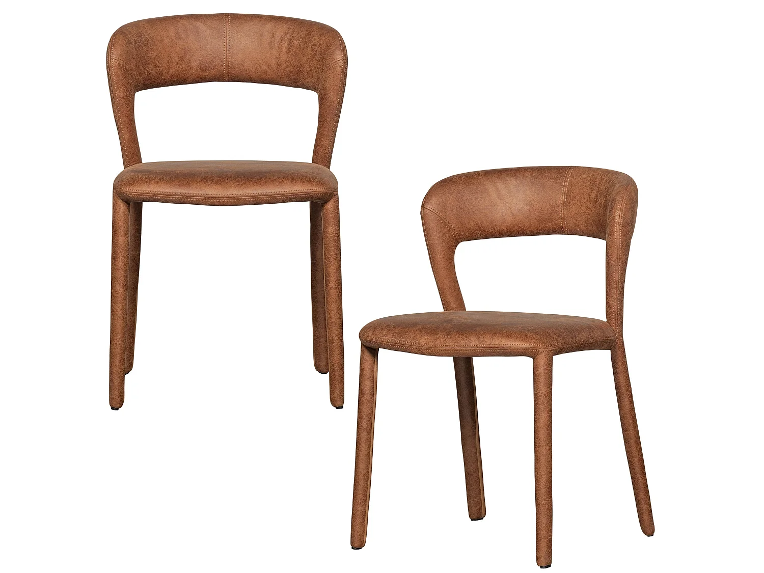 Lot de 2 chaises de table en similicuir NOBLE