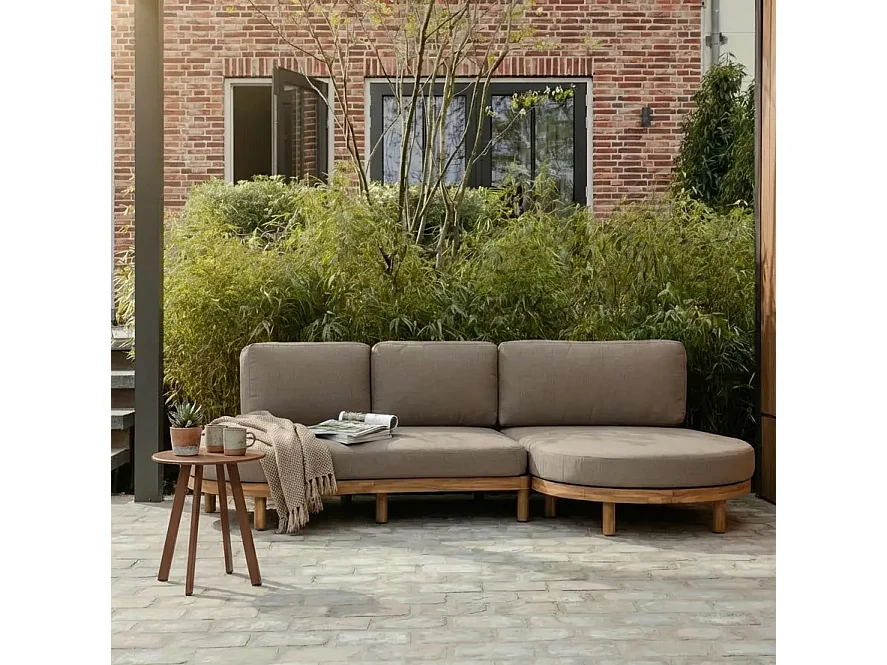 Salon de jardin d'angle droit en bois d’acacia ZINTO