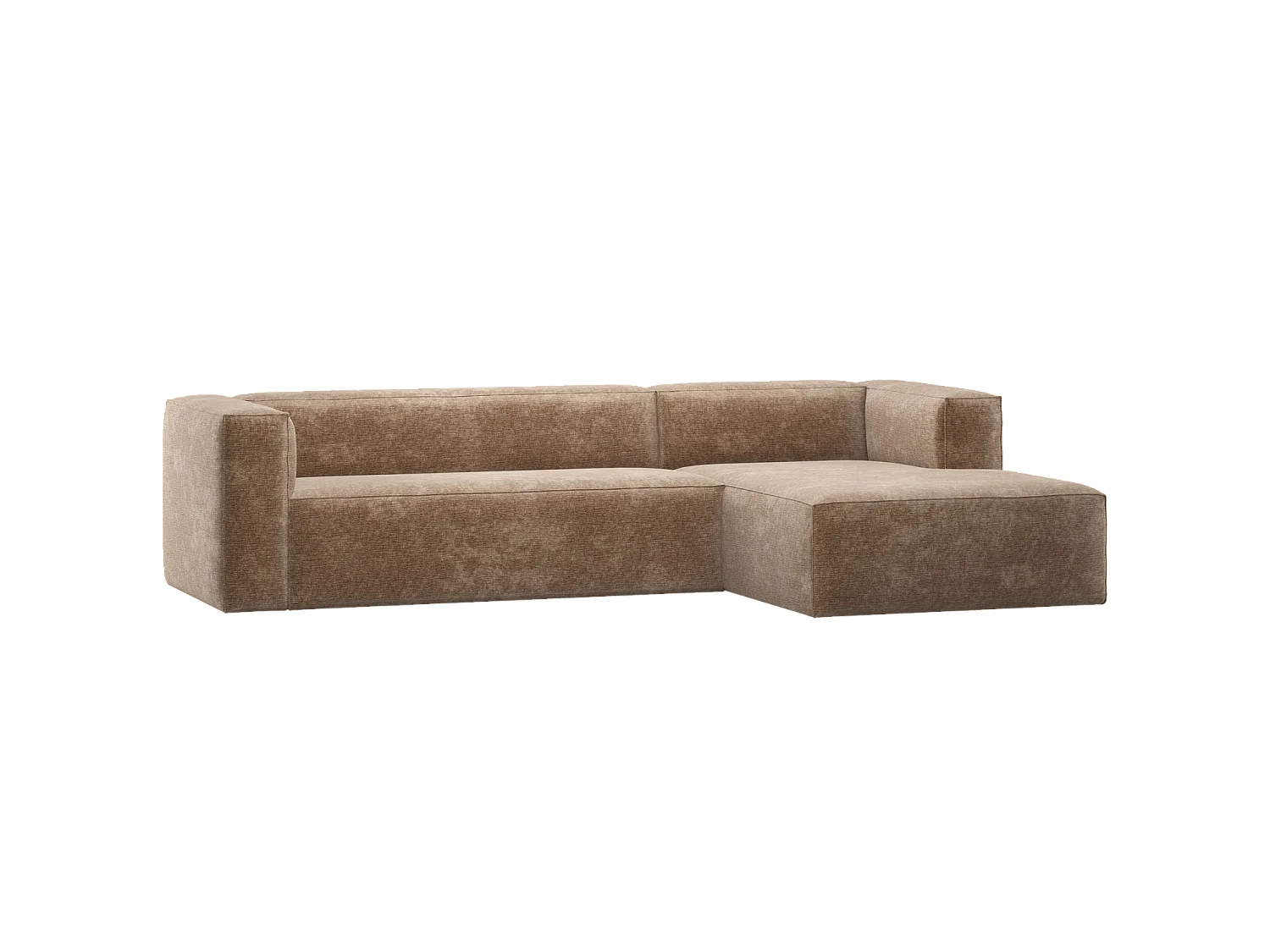 Canapé d'angle droite en tissu chenille NOVI