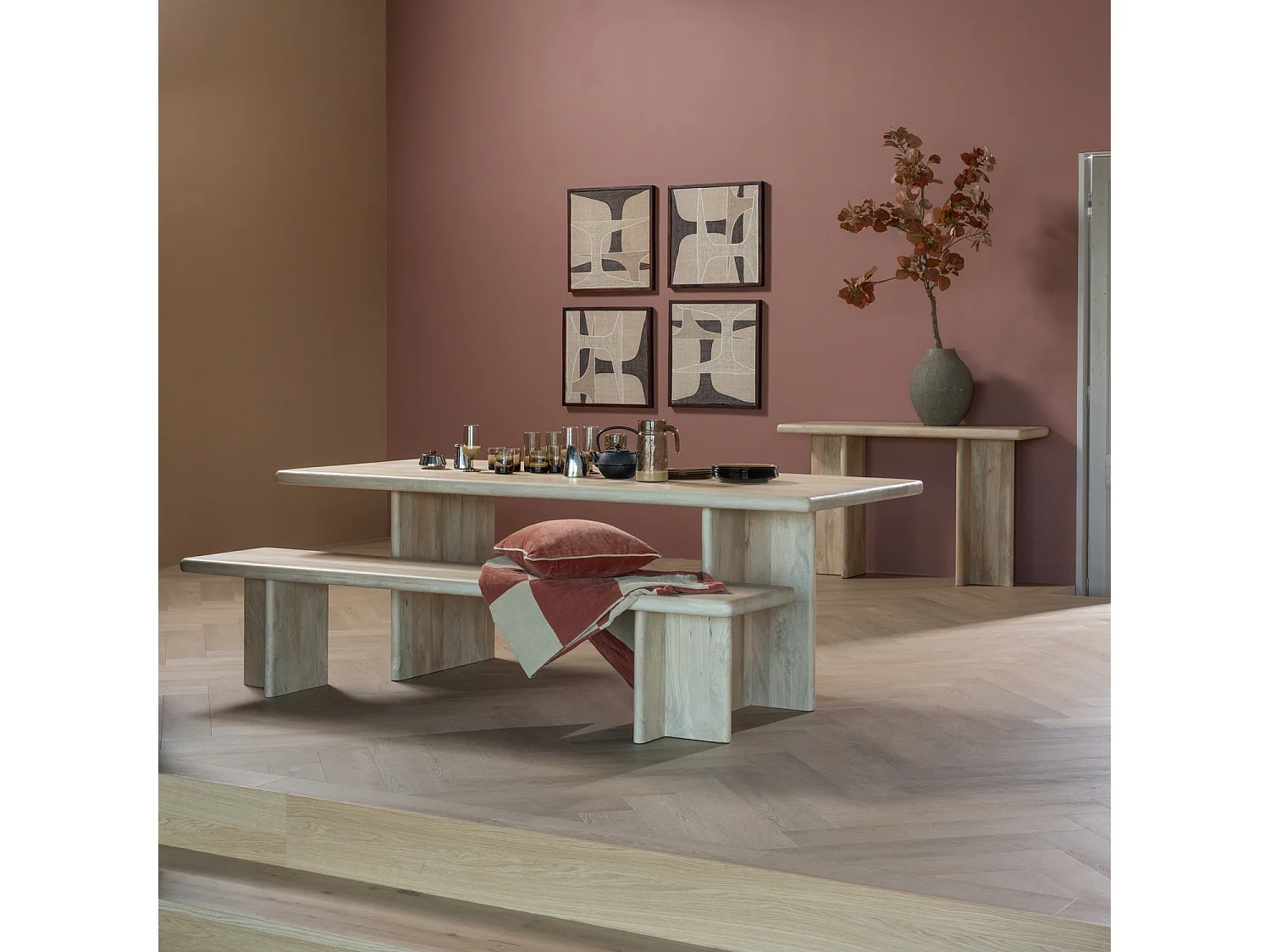 Banc de salle à manger en manguier 220 ATO