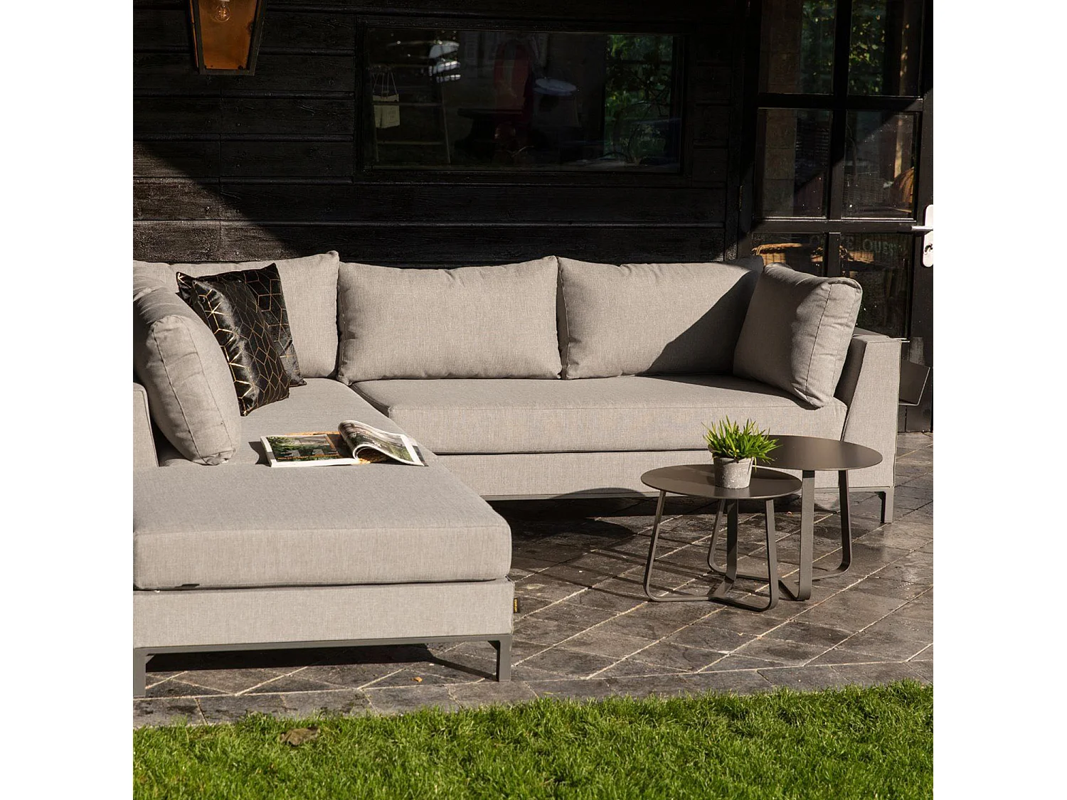 Salon de jardin d'angle gauche en aluminium SICILIE