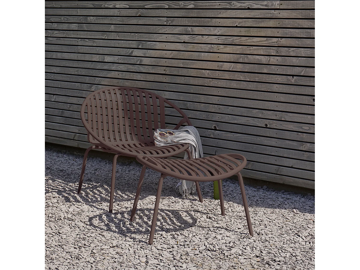 Fauteuil de jardin avec hocker BRUCE