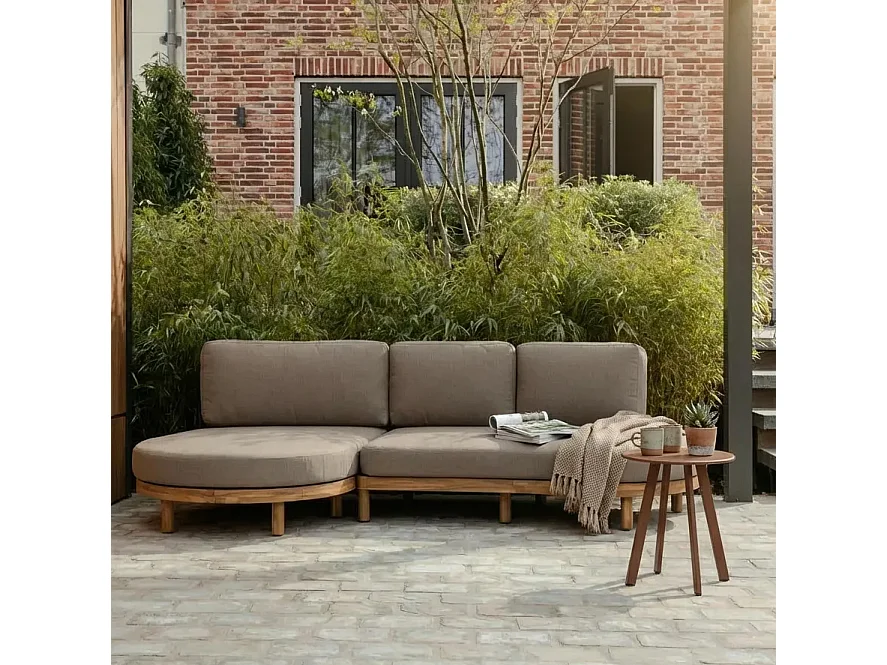 Salon de jardin d'angle gauche en bois d’acacia ZINTO